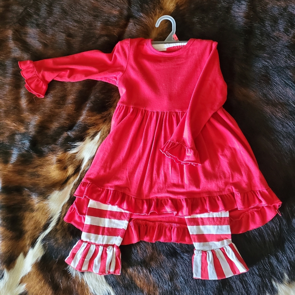 Red and white ruffle outfit